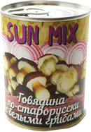 ГОВЯДИНА ПО­СТАРОРУССКИ С БЕЛЫМИ ГРИБАМИ SUN MIX 338 г 