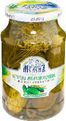 Огурцы маринованные Меленковские с зеленью и чесноком