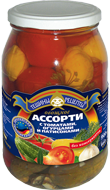 Овощное ассорти  из томатов, огурцов и патиссонов 