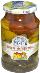 Ассорти маринованное (патиссоны, Черри, огурцы)